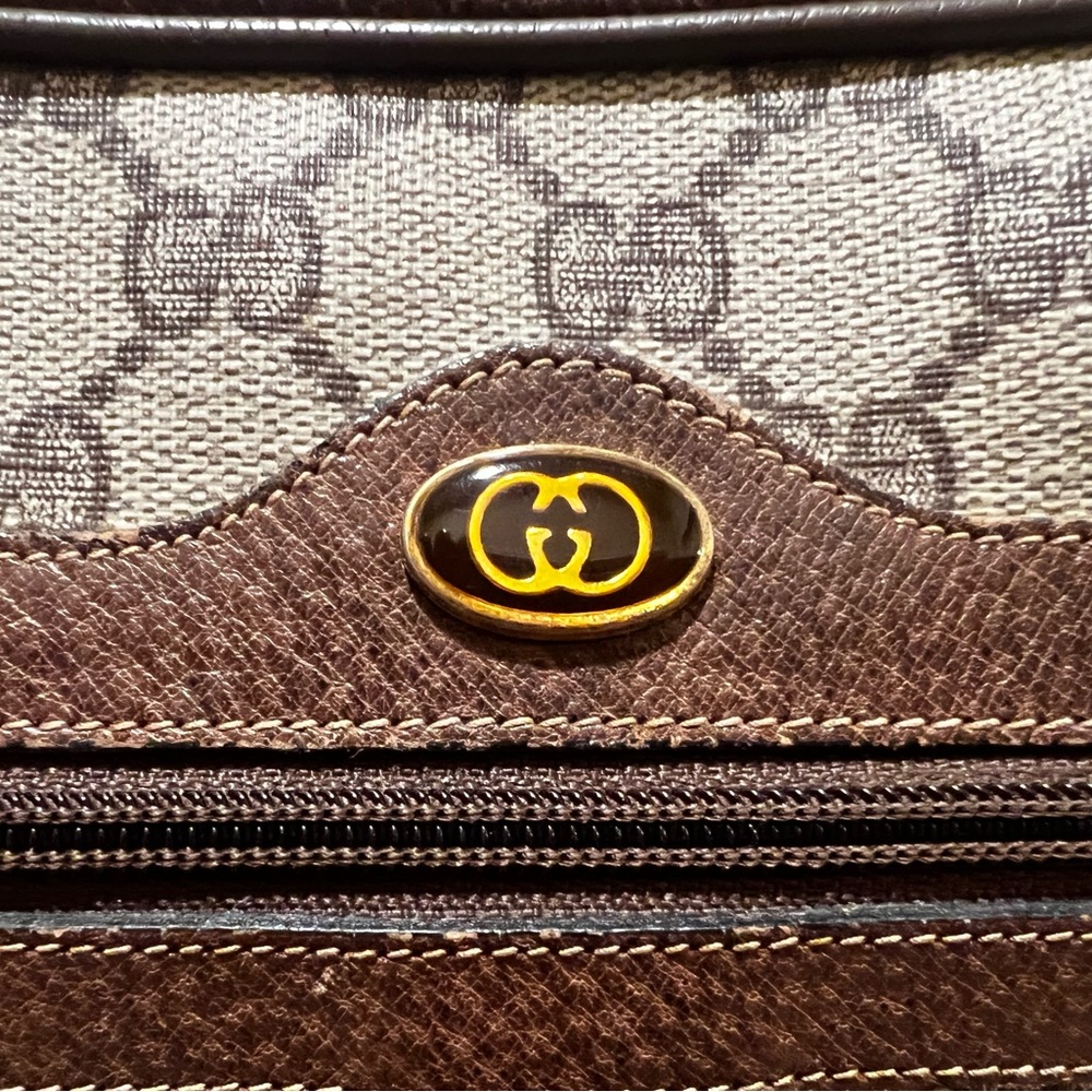 Vintage Gucci Ophidia Web Stripe Brown Canvas Leather Crossbody - Picture 3 of 16